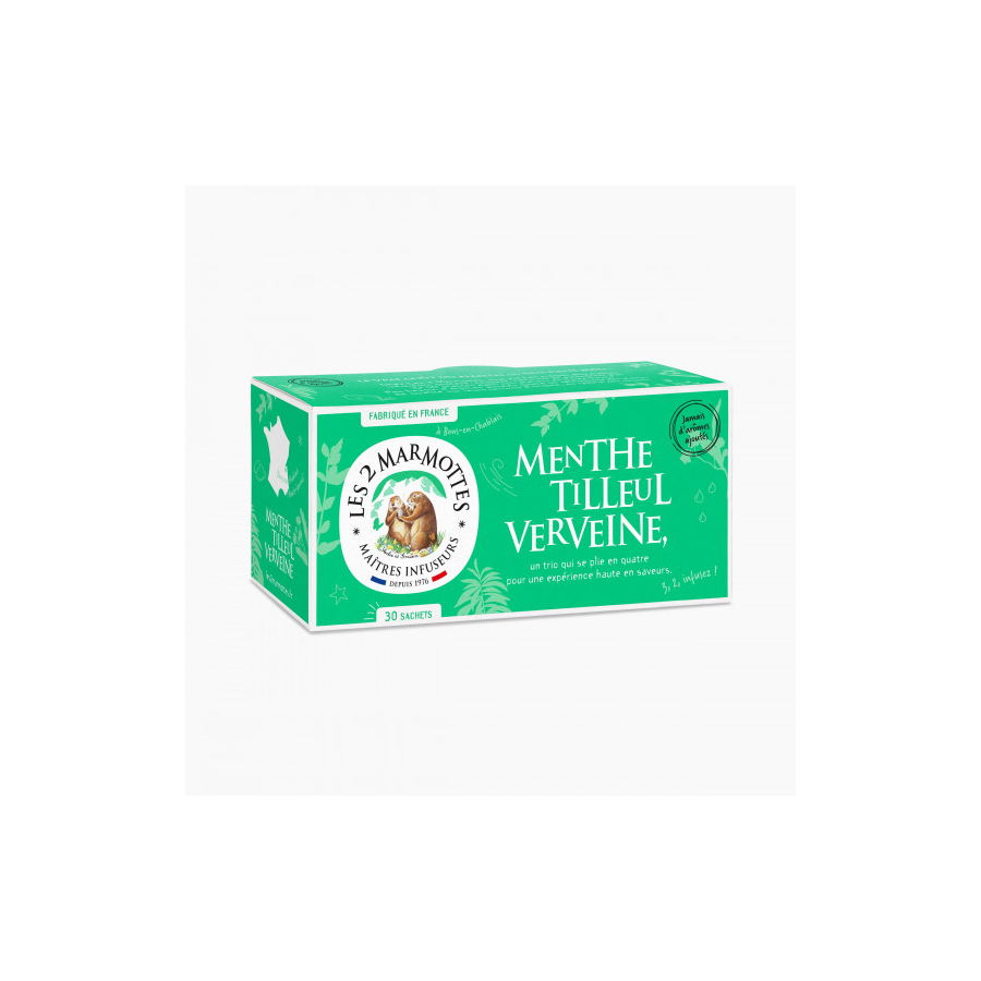 Les 2 Marmottes Reine Des Pres Menthe Tilleul Verveine - Les 2 Marmottes - French food products online  from Taste France Food