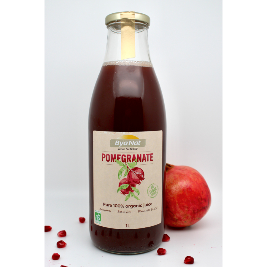 organic, pure juice, pomegranate