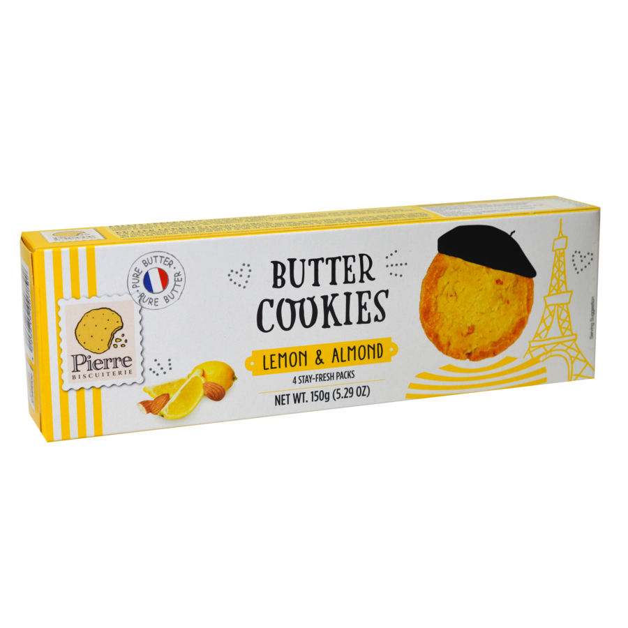 Pierre butter Lemon & almonds 150g BISCUITERIE DE L'ABBAYE SAS