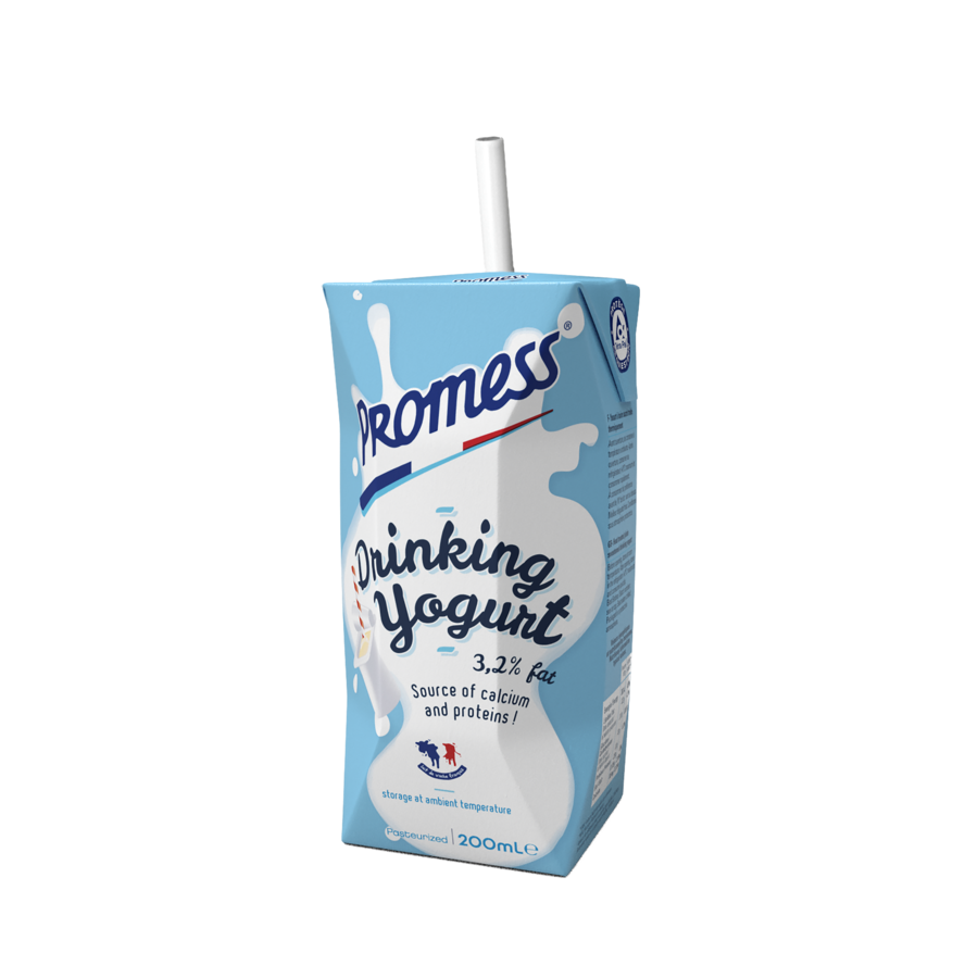 Long life Drinking Yogurts Plain & Flavoured 200ml Bricks PROMESS