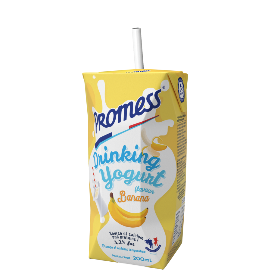 Long life Drinking Yogurts Plain & Flavoured 200ml Bricks PROMESS