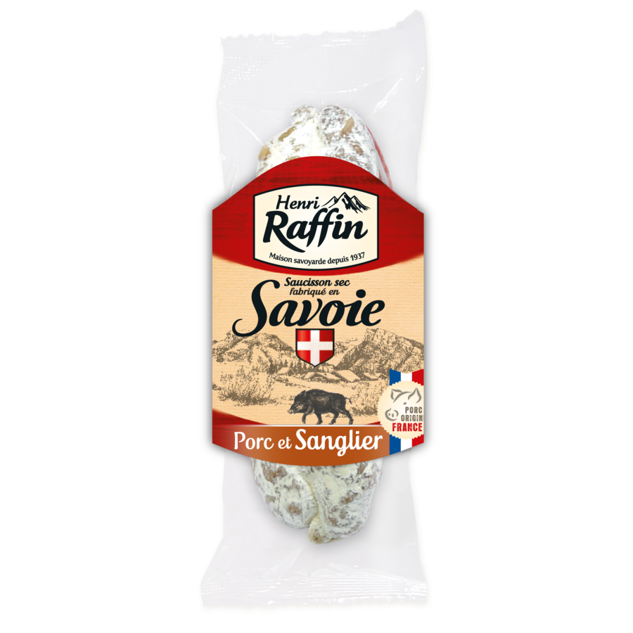 Dry sausage with wil boar meat