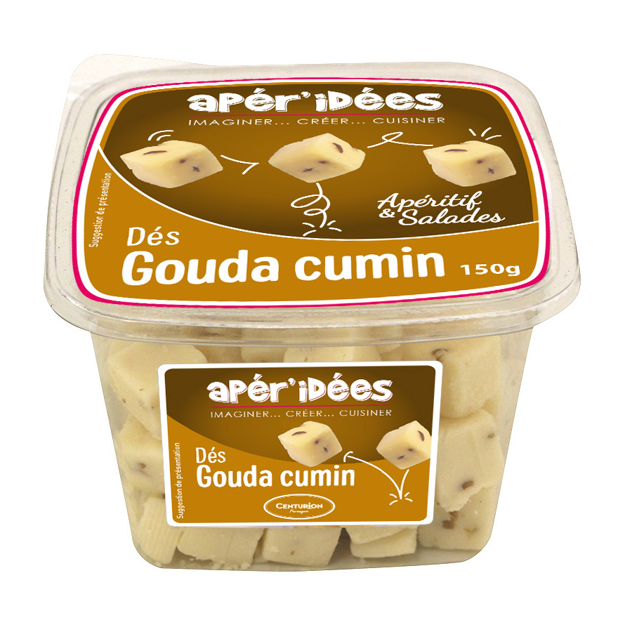 Dés Gouda Cumin 150G FROMAGERIE LE CENTURION French food products