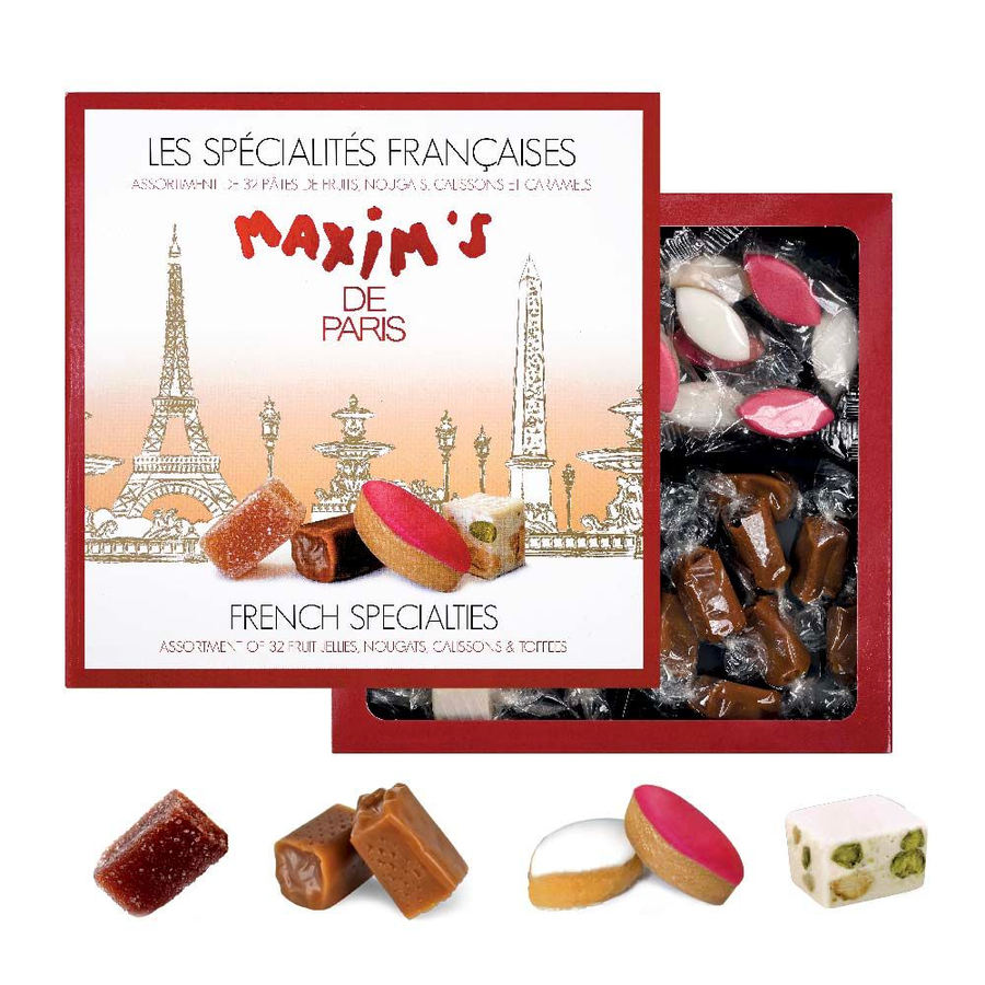 Cardbox of 32 French Specialities SAPP Maxim's French food products