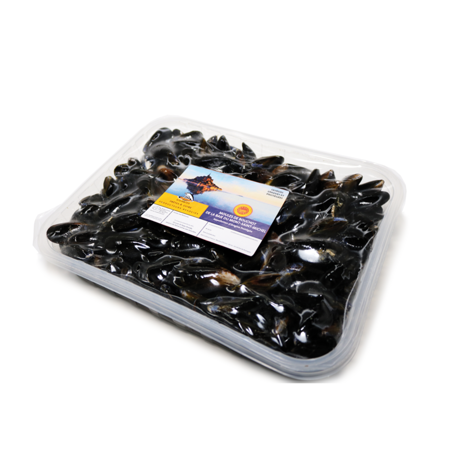 Bouchot mussels PDO Mont St Michel bay / France export / Organic