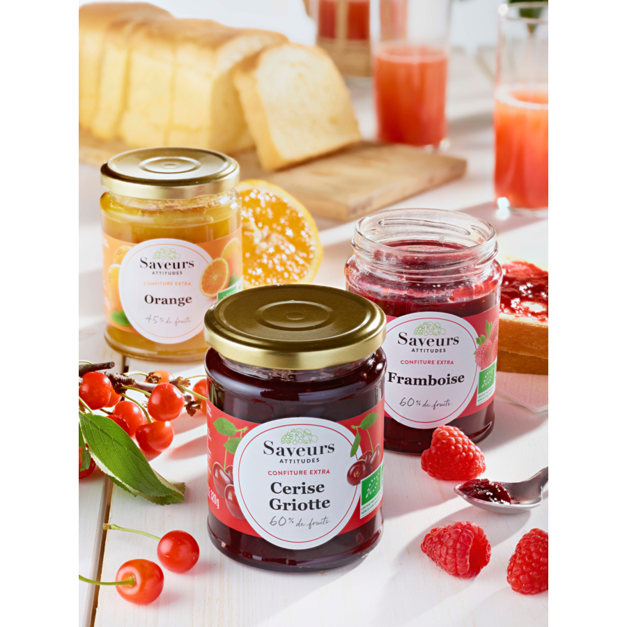 ORGANIC JAMS HIGH FRUIT WITH CANE SUGAR NATURGIEFAVOLS French food